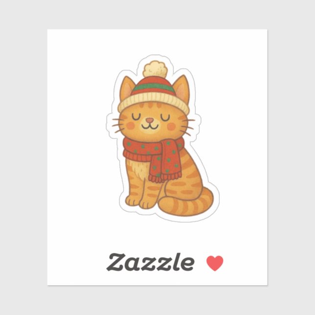 Cute Whimsical Winter/Christmas cat (Sheet)
