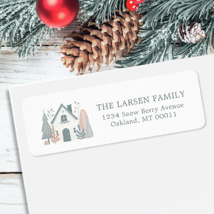 Cute Whimsical Winter Christmas House Cottage