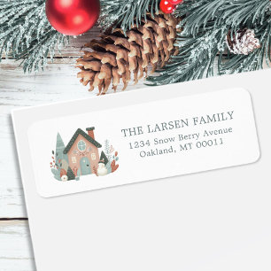 Cute Whimsical Winter Christmas House Cottage