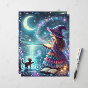 Cute Whimsical Witch Halloween Magic Scrapbook