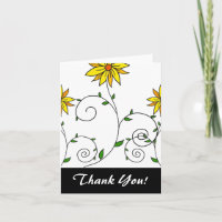 Cute Whimsical Yellow Flowers Doodle Art
