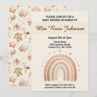Cute Whimsy Baby Shower Pastel Rainbow Invitation