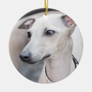 Cute Whippet Ceramic Tree Decoration