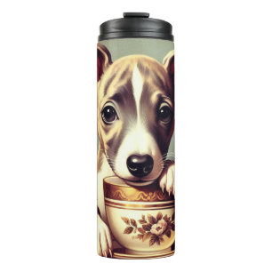 Cute Whippet Puppy Thermal Tumbler