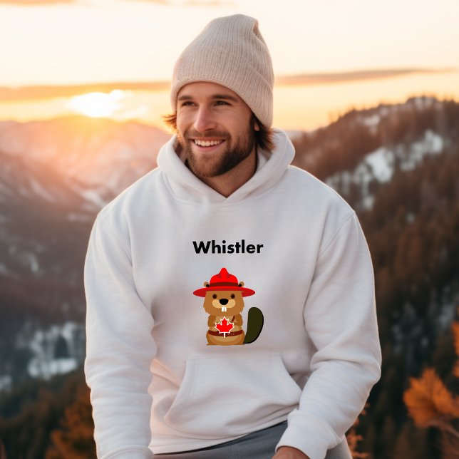 Cute Whistler Canada Beaver with Maple Leaf  Hoodie (Creator Uploaded)