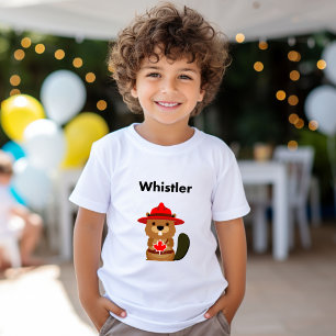 Cute Whistler Canada Beaver with Maple Leaf  T-Shirt