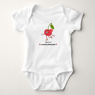 Cute Whistling Cherry Character - Loved by Everyon Baby Bodysuit