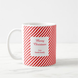 Cute white and red striped coffee mug