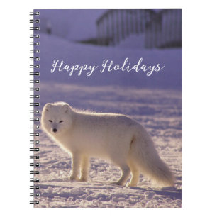 Cute White Arctic Fox Snow Winter Photography Notebook