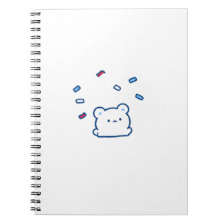 Cute White Bear Celebration Character Notebook