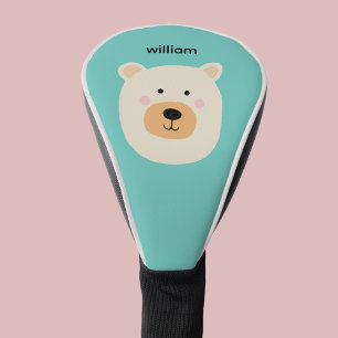 Cute white bear golf head cover