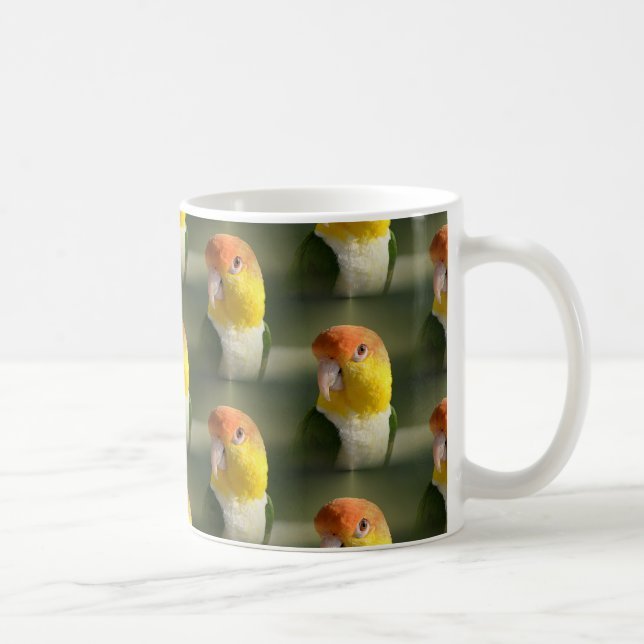 Cute White Bellied Caique Parrot Coffee Mug (Right)