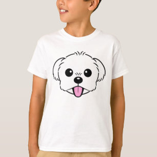 Cute White Bichon Frise Dog Sticking Tongue Out T-Shirt