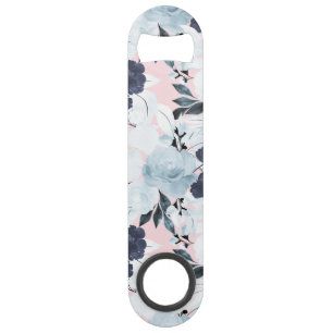 Cute White, Blue & Blush Floral Watercolor Paint
