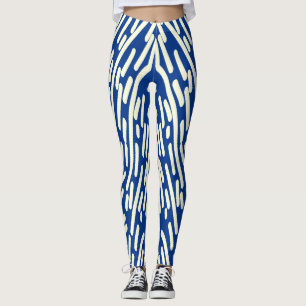 Cute white & blue classic "Ratti_Creative_Arts" Leggings