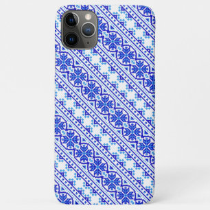 Cute white blue decorative ukrainian stripes Case-Mate iPhone case