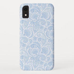 Cute white blue paisley pattern Case-Mate iPhone case