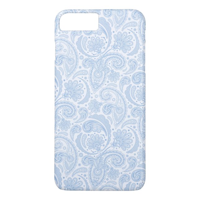 Cute white blue paisley pattern Case-Mate iPhone case (Back)