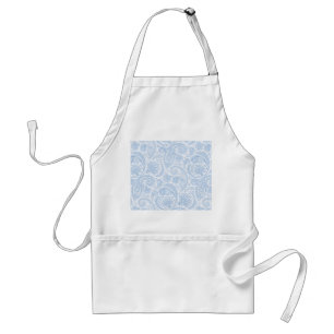 Cute white blue paisley pattern standard apron