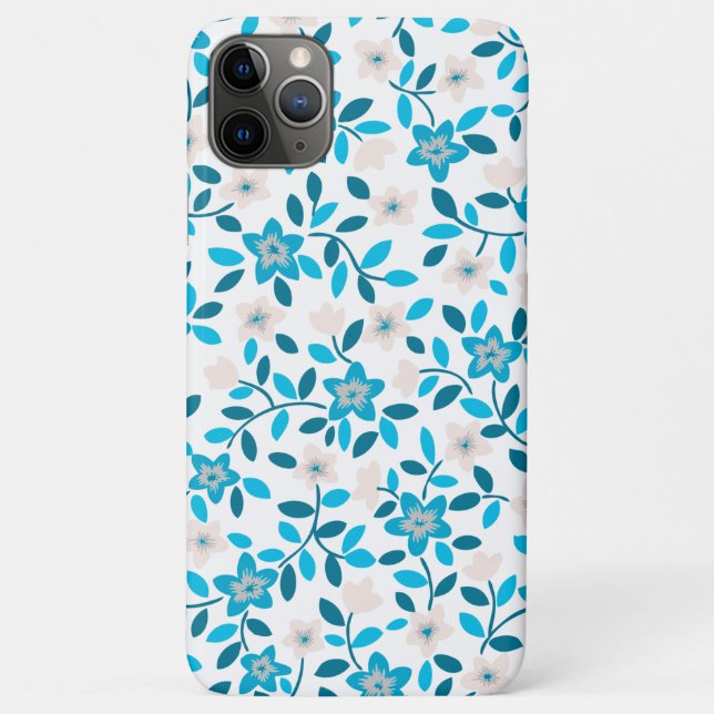 Cute white blue seamless spring flowers patterns Case-Mate iPhone case (Back)