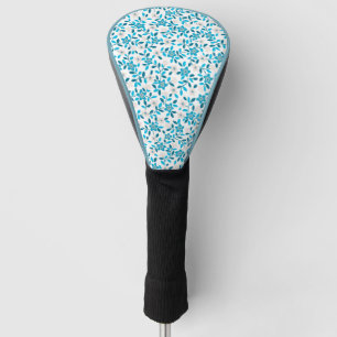 Cute white blue seamless spring flowers patterns golf head cover