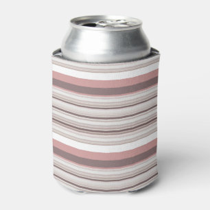 Cute white brown stripes can cooler
