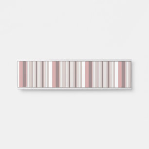 Cute white brown stripes door sign