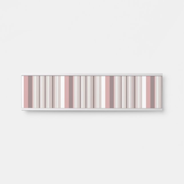 Cute white brown stripes door sign (Front)