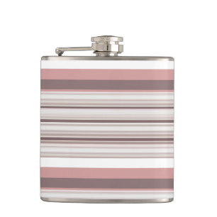 Cute white brown stripes hip flask