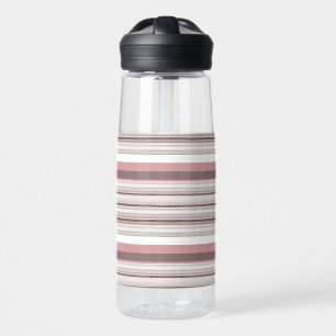 Cute white brown stripes water bottle