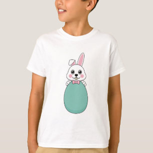 Cute White Bunny Holding Easter Egg T-Shirt