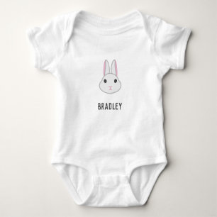 Cute white bunny on baby bodysuit
