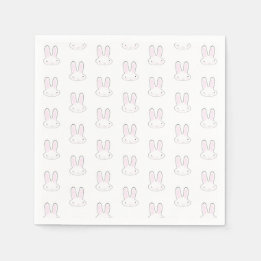 Cute white bunny rabbit fun modern pattern napkin