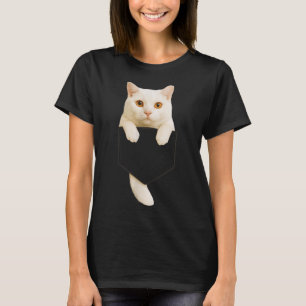 Cute White Cat Cket Funny Cat Mom Cat Dad Cat Love T-Shirt