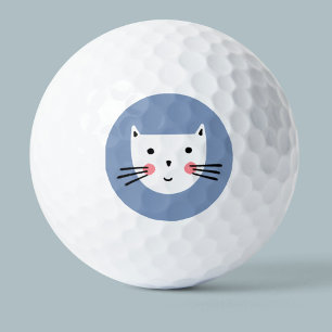 Cute White Cat Golf Balls