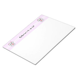 Cute White Cat Holding A Heart 1 Notepad