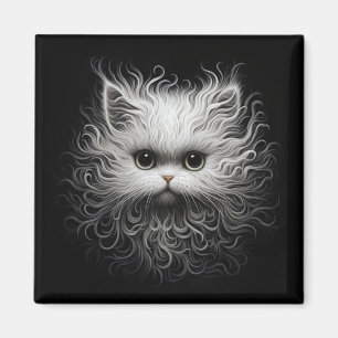 Cute White Cat Magnet