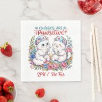 Cute White Cat Nurse Watercolor Personalised