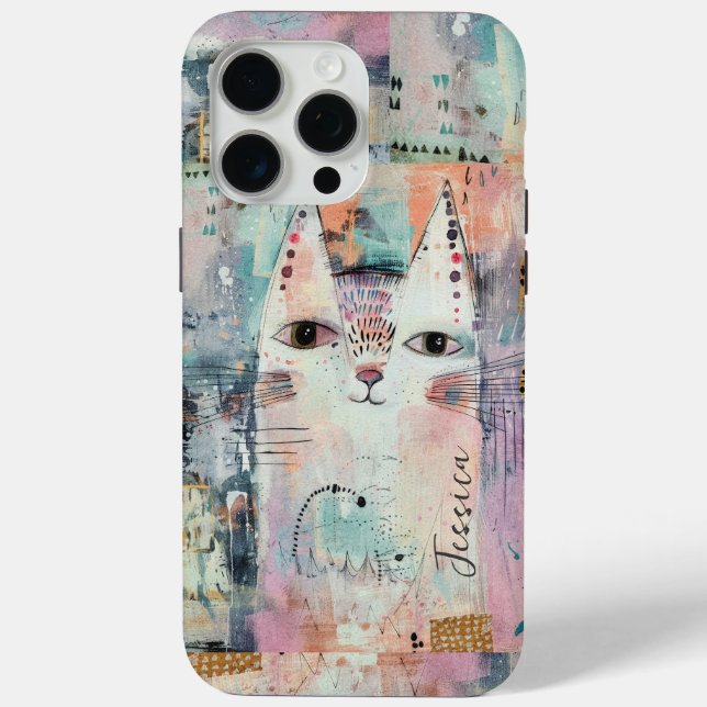 Cute White Cat Personalised Case-Mate iPhone Case (Back)