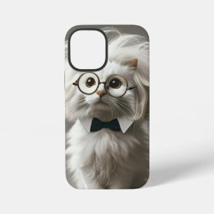 Cute White Cat – Personalised iPhone 12 Mini Case