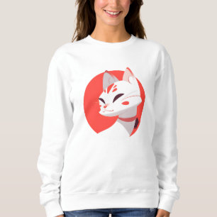 Cute white cat sweatshirt