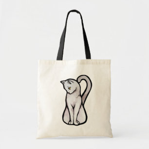 Cute White Cat Tote Bag