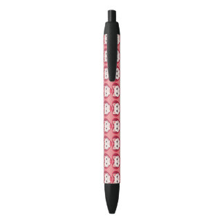 Cute White Cat with Heart Kawaii Kitty Love Design Black Ink Pen