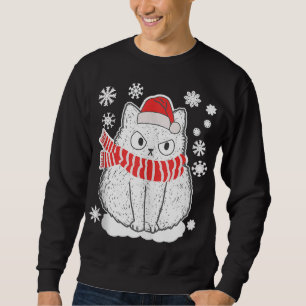 Cute White Cat Xmas Christmas Snowflake cat Pajama Sweatshirt