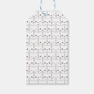 Cute white cats gift tags
