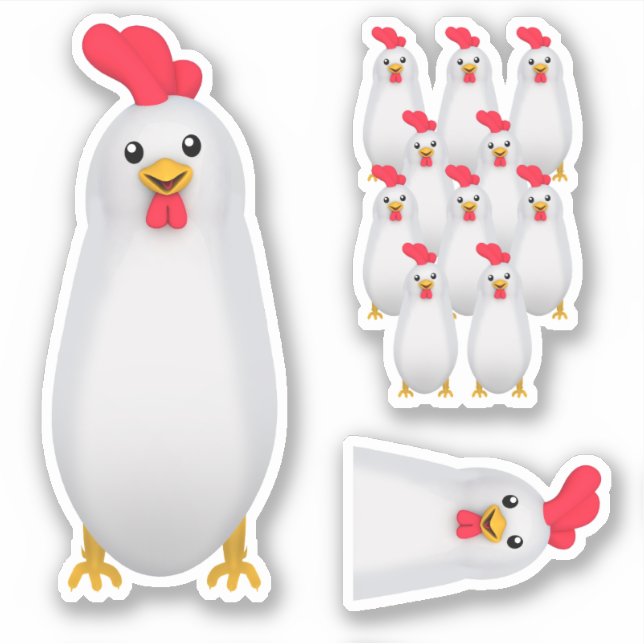 Cute White Chicken / Rooster (Front)