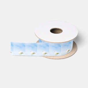 Cute white Cockatoo in flight Australia Satin Ribbon