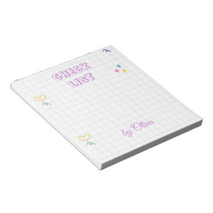 Cute White & Colorful Gingham Pattern Notepad