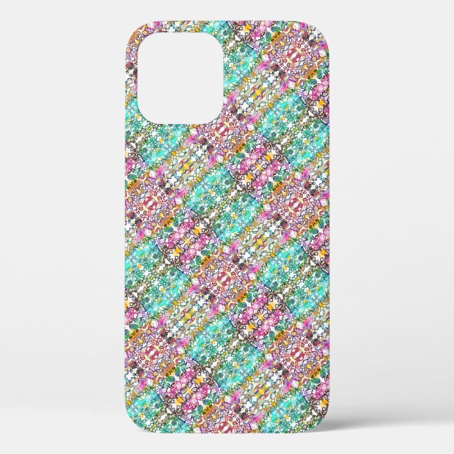 Cute white colourful flowers  Case-Mate iPhone cas Case (Back)