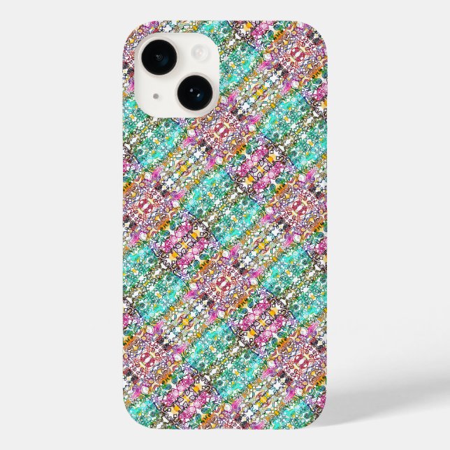 Cute white colourful flowers  Case-Mate iPhone cas Case (Back)